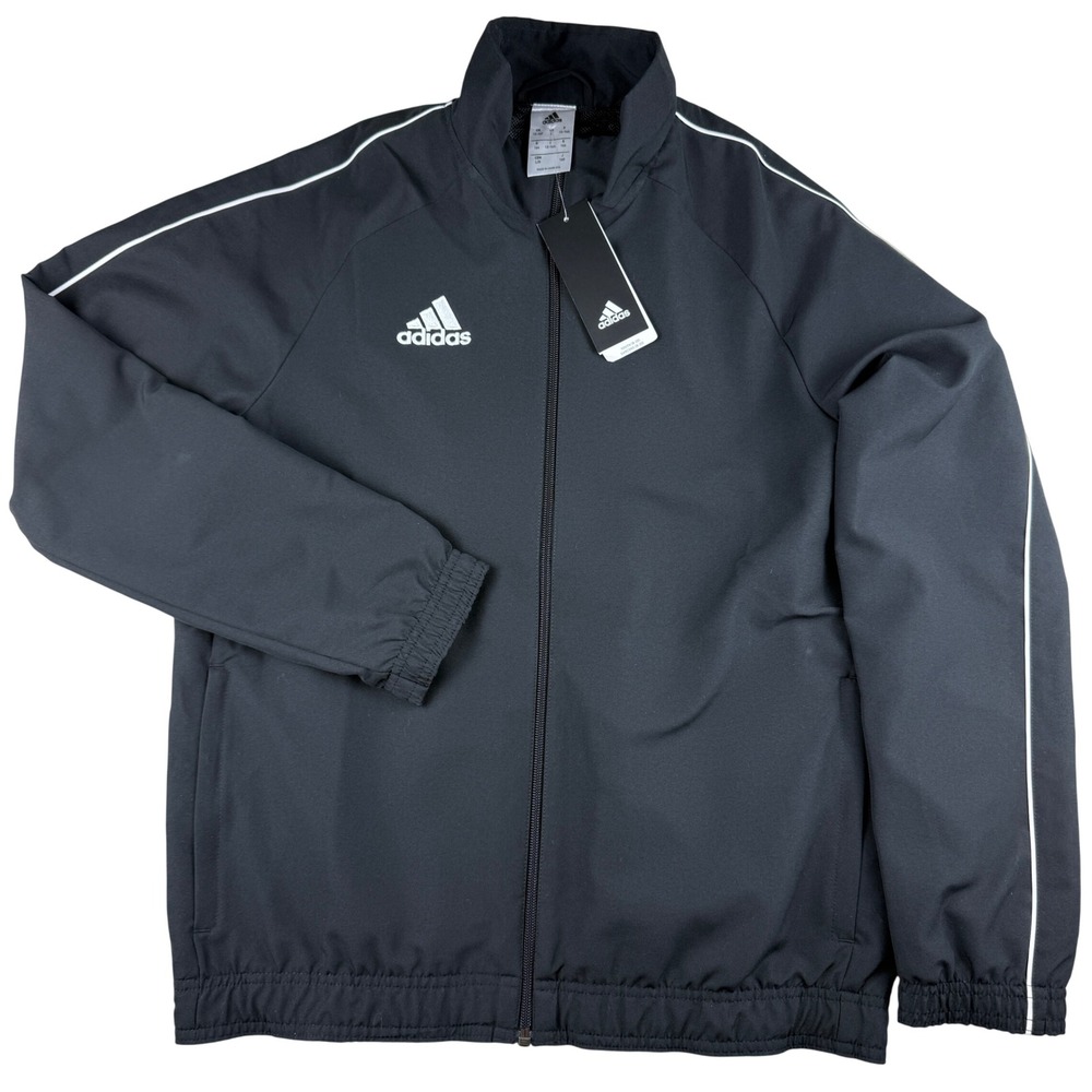 Adidas CORE 18 Presentation Jacket Black White Stripe Kids Large Track Sporty - Picture 1 of 10